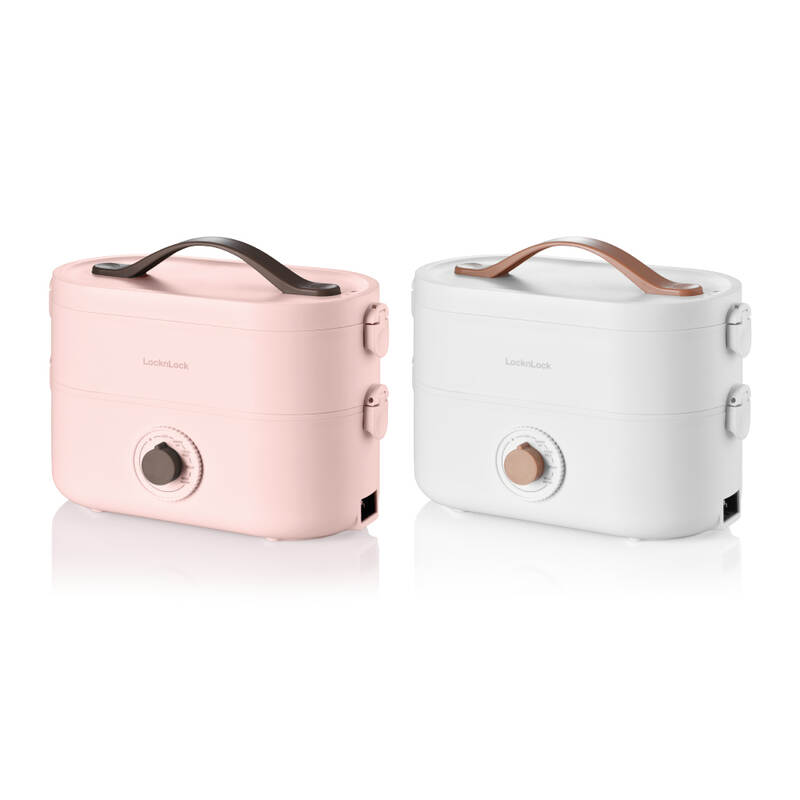 Hộp Cơm Điện - LocknLock Portable Heating Lunch Box 220V, 50Hz, 270W, 1.3L - 2 M&agrave;u (Hồng, Trắng) - EJR211 image number null